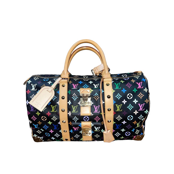 Louis Vuitton Keepall 45 Takashi Murakami Black Multicolor Monogram Travel Bag - Picture 1 of 8